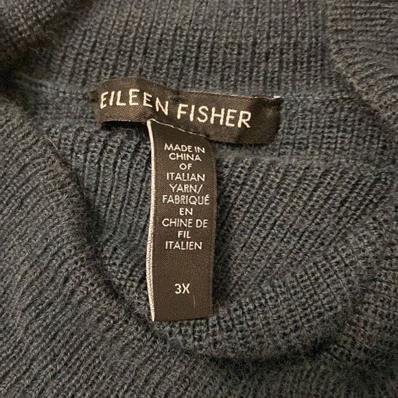 Eileen Fisher Italian Yarn Merino Wool Mock Turtleneck Sweater - Picture 5 of 6